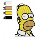 Homer Simpson Face Embroidery Design